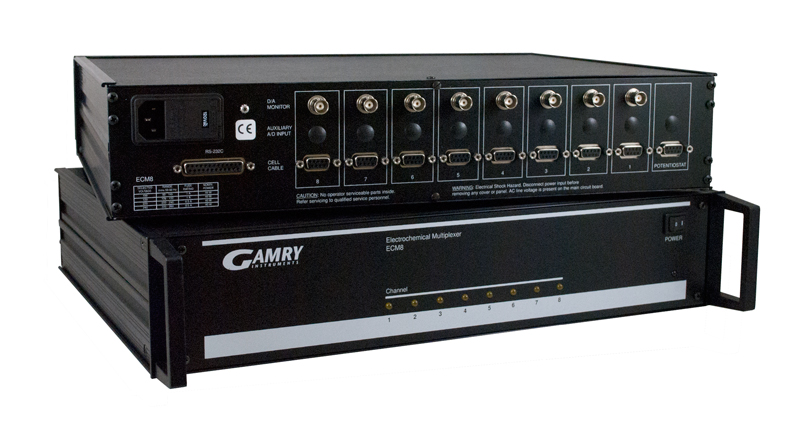 Front and back view of the ECM8 Multiplexer.