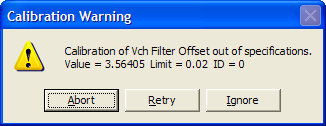 Calibration Failure Warning 