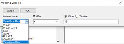 Setup for the function Modify Variable