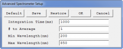 spectroelectrochemical experiment setup window