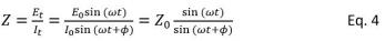 impedance Z of an electrochemical system 