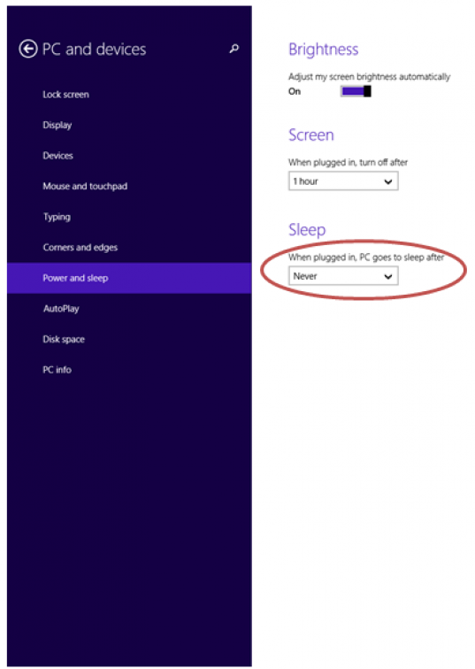 windows 8 power options