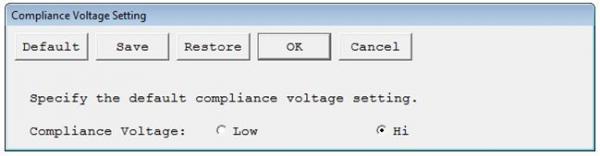 hi low compliance voltage setting