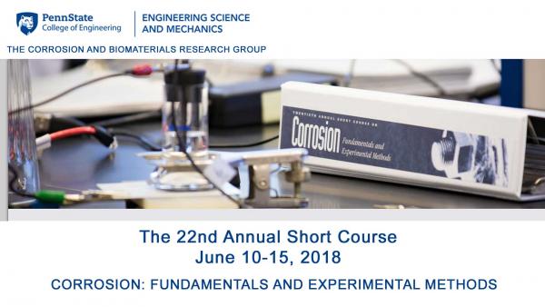 Penn State University Corrosion Short Course June 2018