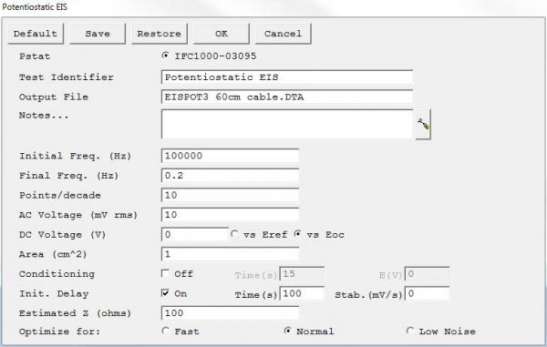 potentiostatic eis