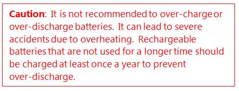 caution battery charge discharge