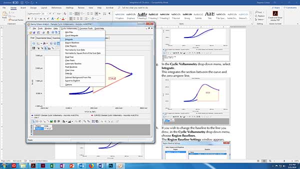 cyclic voltammetry menu