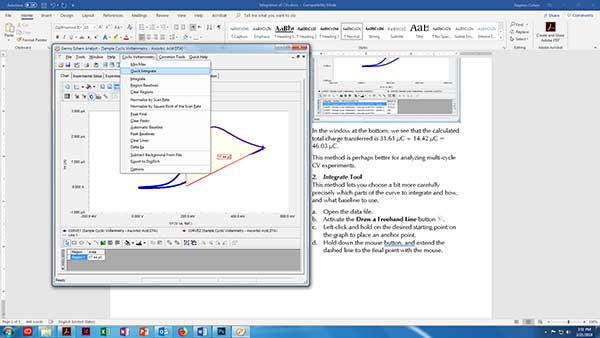 cyclic voltammetry quick integrate tool