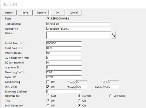 framework setup for hybrid eis