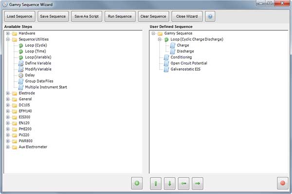 gamrys framework software menu