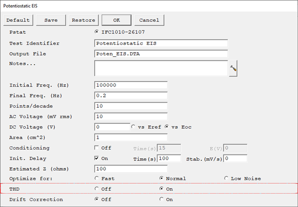 Potentiostatic EIS